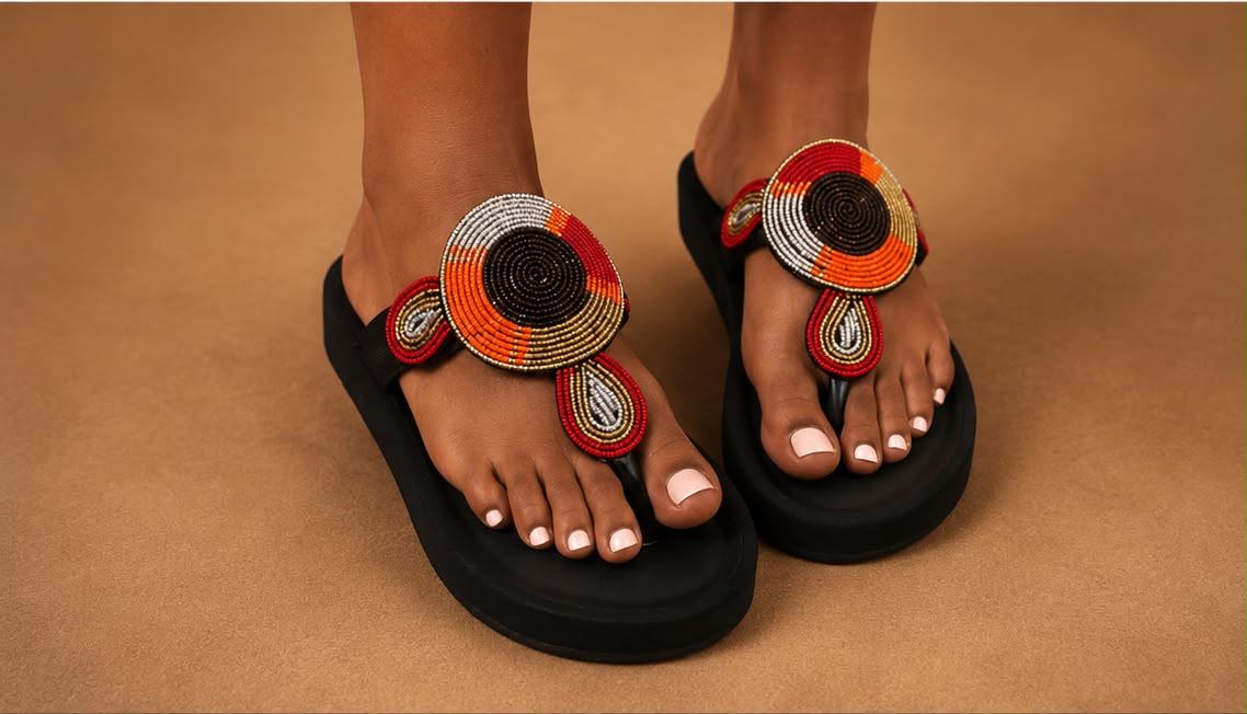 Sandales ornées de motifs circulaires